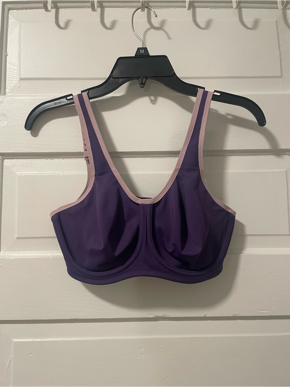 Wacoal Purple Underwire Sports Bra with Pink Trim